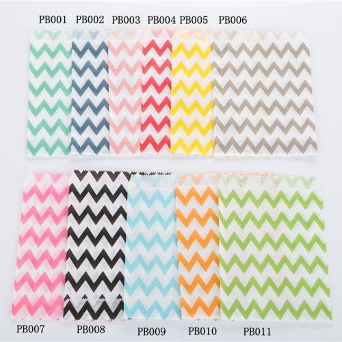 Mix colors chevron paper bags