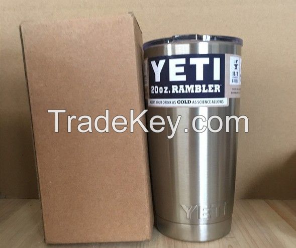 Yeti 10oz 12oz 20oz 30oz Rambler Stainless Tumbler Bilayer Insulation Cups Car Beer Mug Large Capacity Sports