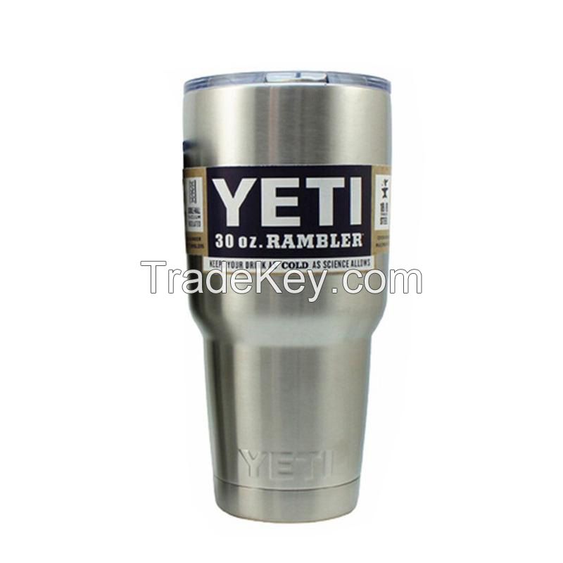 Yeti 10oz 12oz 20oz 30oz Rambler Stainless Tumbler Bilayer Insulation Cups Car Beer Mug Large Capacity Sports