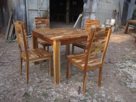 Minimalist Teak Dining Table Set