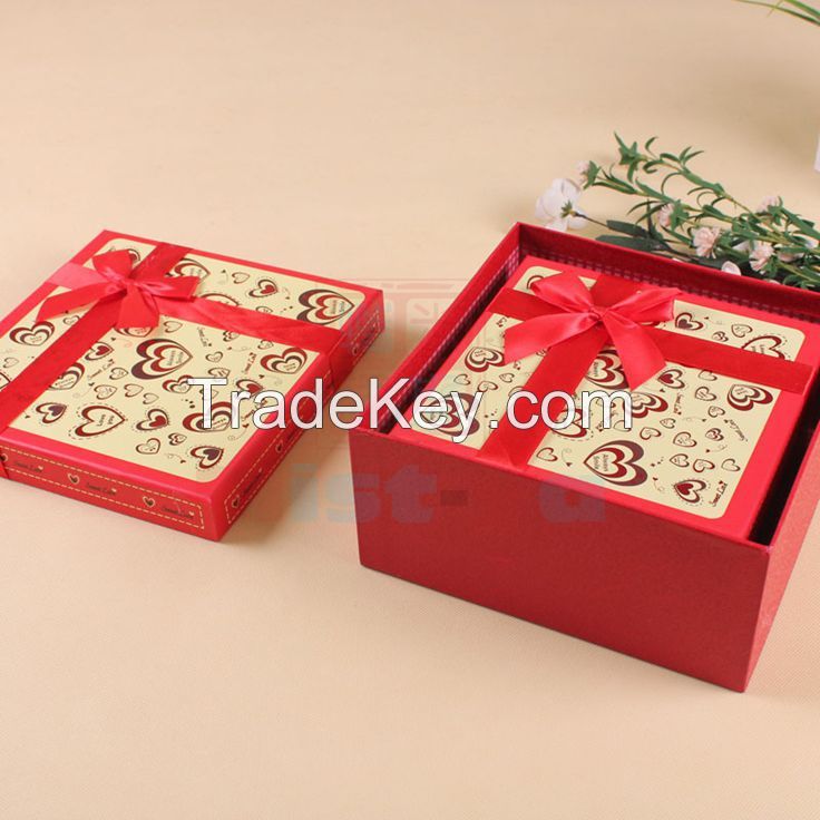 Square Gift Packaging Box with Bow Ties (MH1448)
