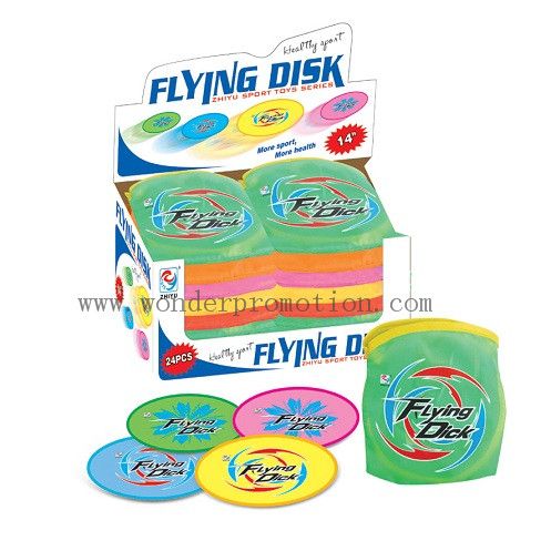 14 inch foldable cloth frisbee flying disk in display box