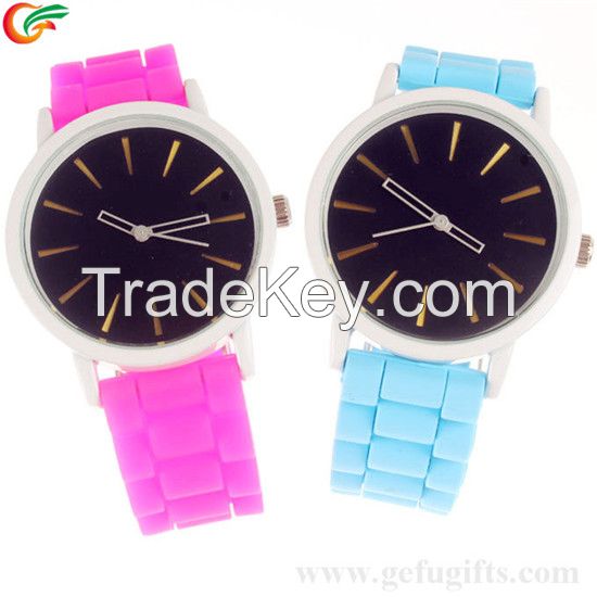 GF-GE-010:Fashion Candy Color Skeleton Batons Geneva Silicone Watches