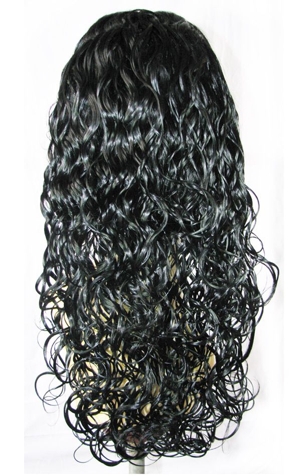 100% real human hair 16''-24'' natural color 25mm curl Malaysian virgin hair full lace wig for beauty