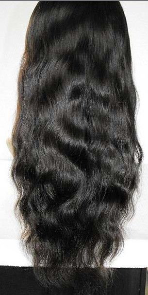 100% real human hair 16''-24'' natural color natural straight Malaysian virgin hair full lace wig for beauty