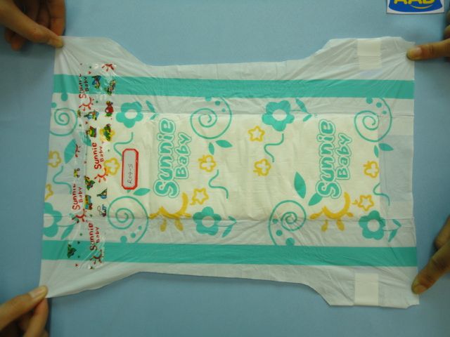 economic disposable PE film baby diaper CE FDA ISO9001 ISO14001