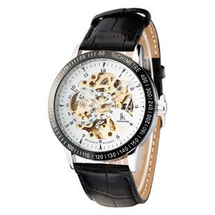 Genuine Leather Band Fashion Military Skeleton Wrist Original IK Brand Automatico Mechanical Movement Men watch