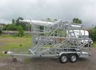 Pneumatic telescopic mobile trailer mast