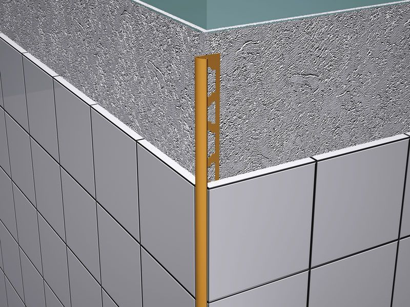 stainless steel tile profile - for wet floors - bathroom - Luxury 