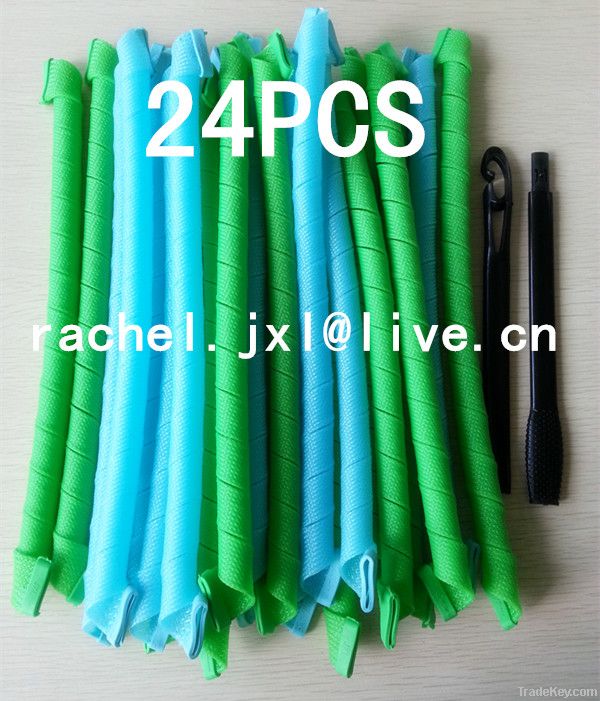 24 Extra-Long narrow Hair Curlers Curlformers Spiral