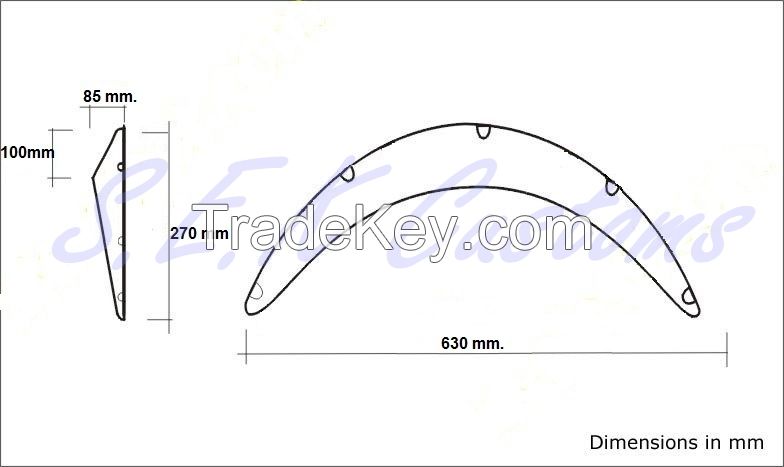 Universal fender flare from ABS plastic. 1 box-4pc