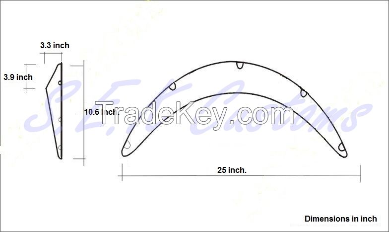 Universal fender flare from ABS plastic. 1 box-4pc