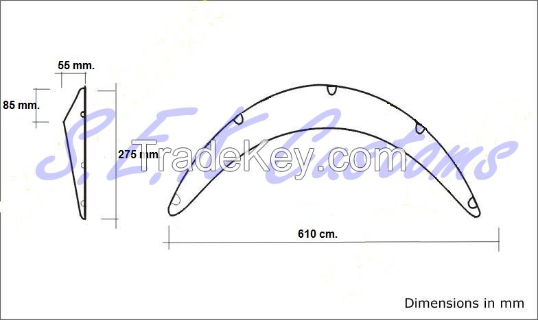 Universal fender flare from ABS plastic. 1 box-4pc