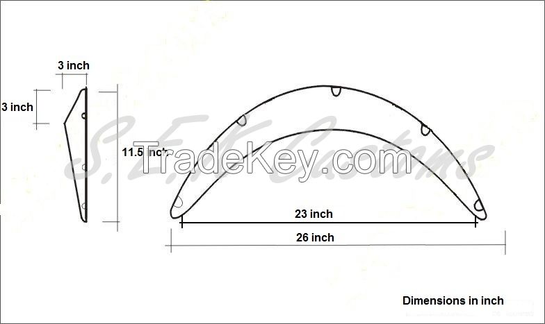 Universal fender flare from ABS plastic. 1 box-4pc