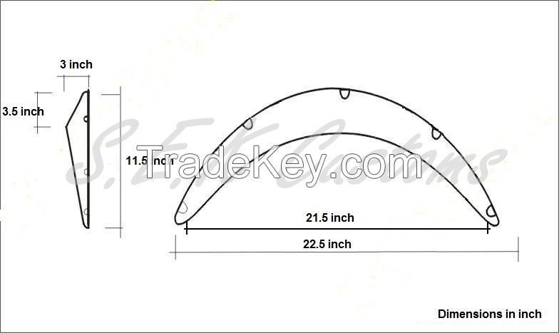 Universal fender flare from ABS plastic. 1 box-4pc