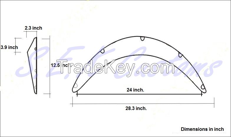 Universal fender flare from ABS plastic. 1 box-4pc