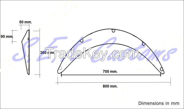 Universal fender flare from ABS plastic. 1 box-4pc