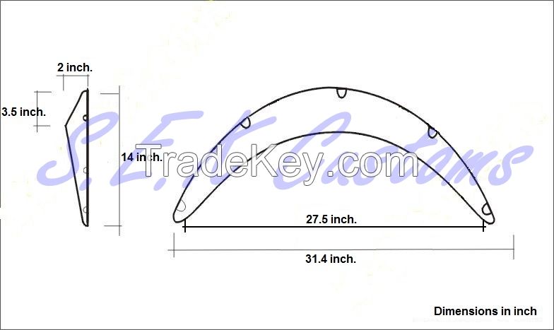 Universal fender flare from ABS plastic. 1 box-4pc