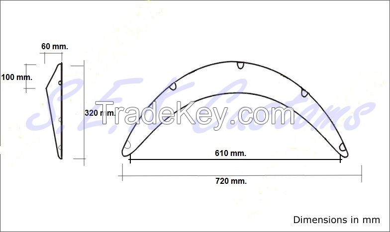 Universal fender flare from ABS plastic. 1 box-4pc