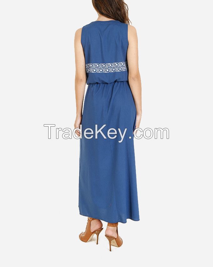 SSDR2-Cotton/Viscose Sleeveless Printed Dress