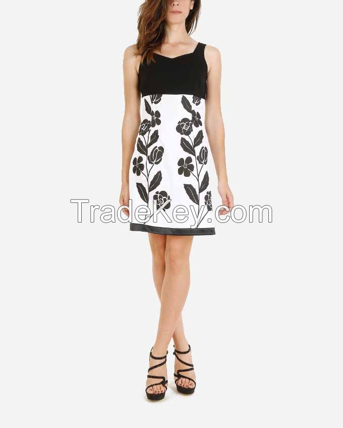 DR47-Gabardine/Cotton Sleeveless Mini Dress