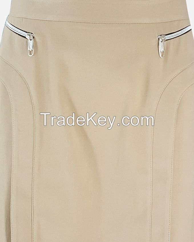 S16SK401-2 Zippers Plain Maxi Skirt