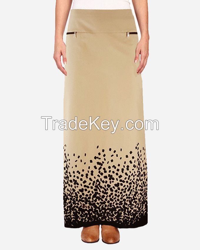 S16SK405-Lower Graphic Print Maxi Skirt