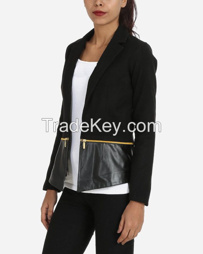 W16JAC901-Black Blazer with zippers