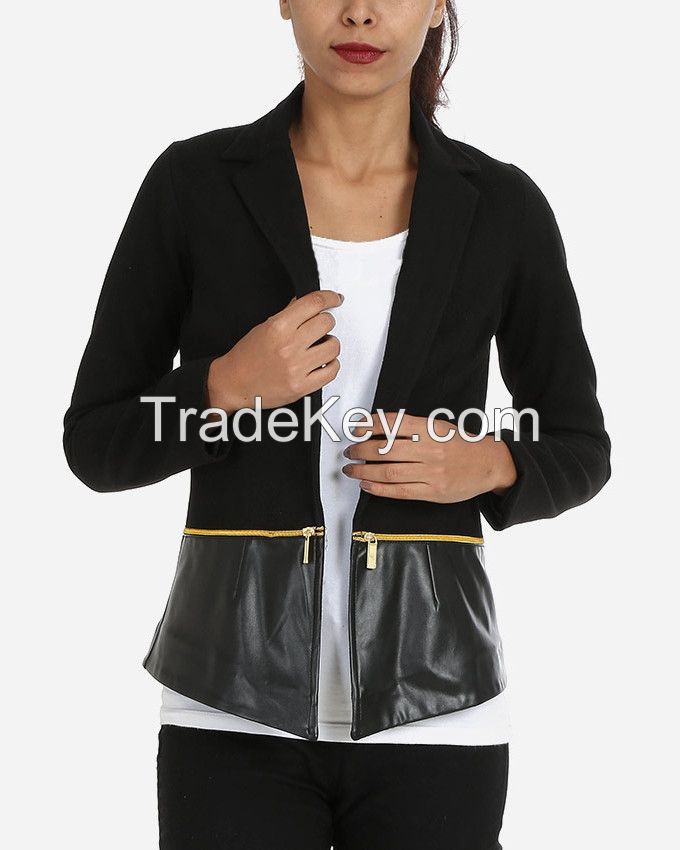 W16JAC901-Black Blazer with zippers