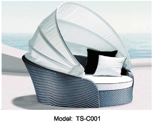 outdoor furniture with sun loungers and lying bed, beach furniture