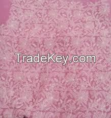 Chikan embroidery fabric