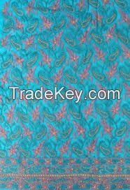 Chikan embroidery fabric