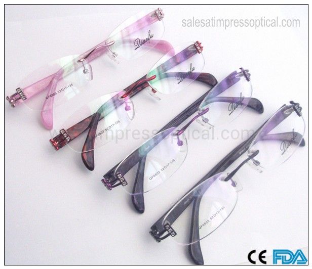 Rimless Lady Eyeglass Frame Eyewear Spectacles