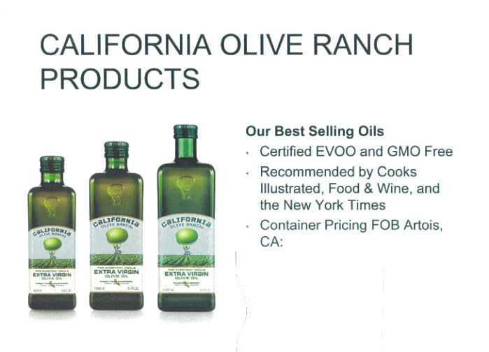 CALIFORNIA OLIVE OIL