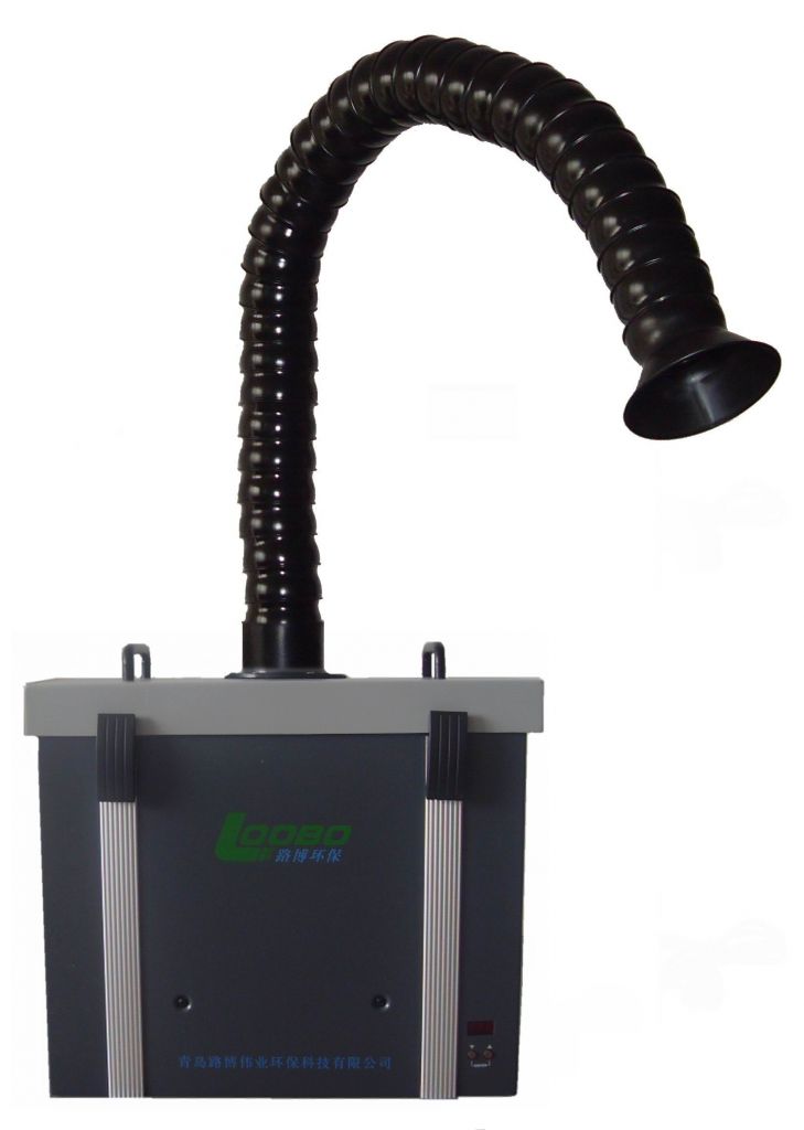 Portable fume extractor for soldering or laser field