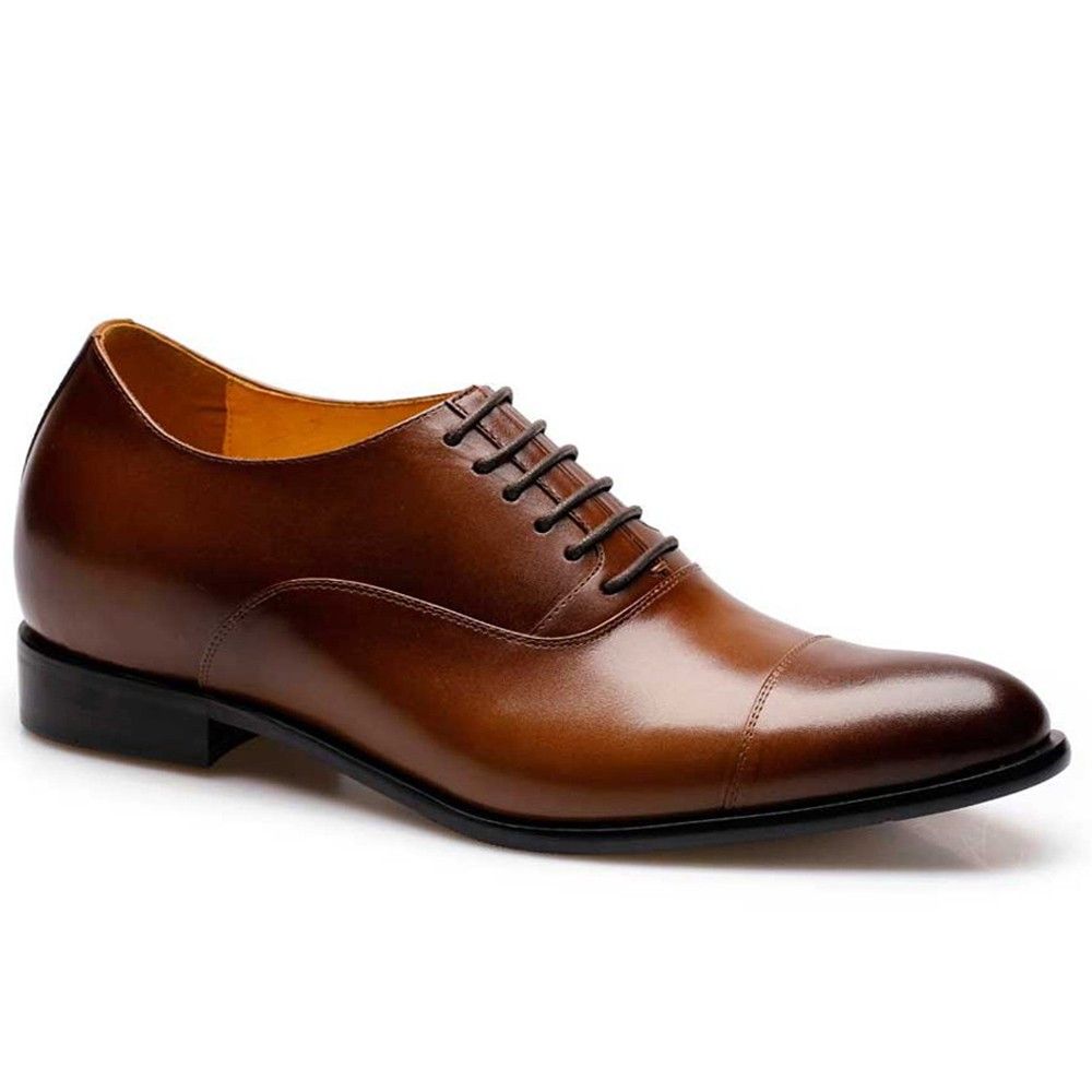 Chamaripa 2.76 inch Cow Leather Dress Shoes Brown