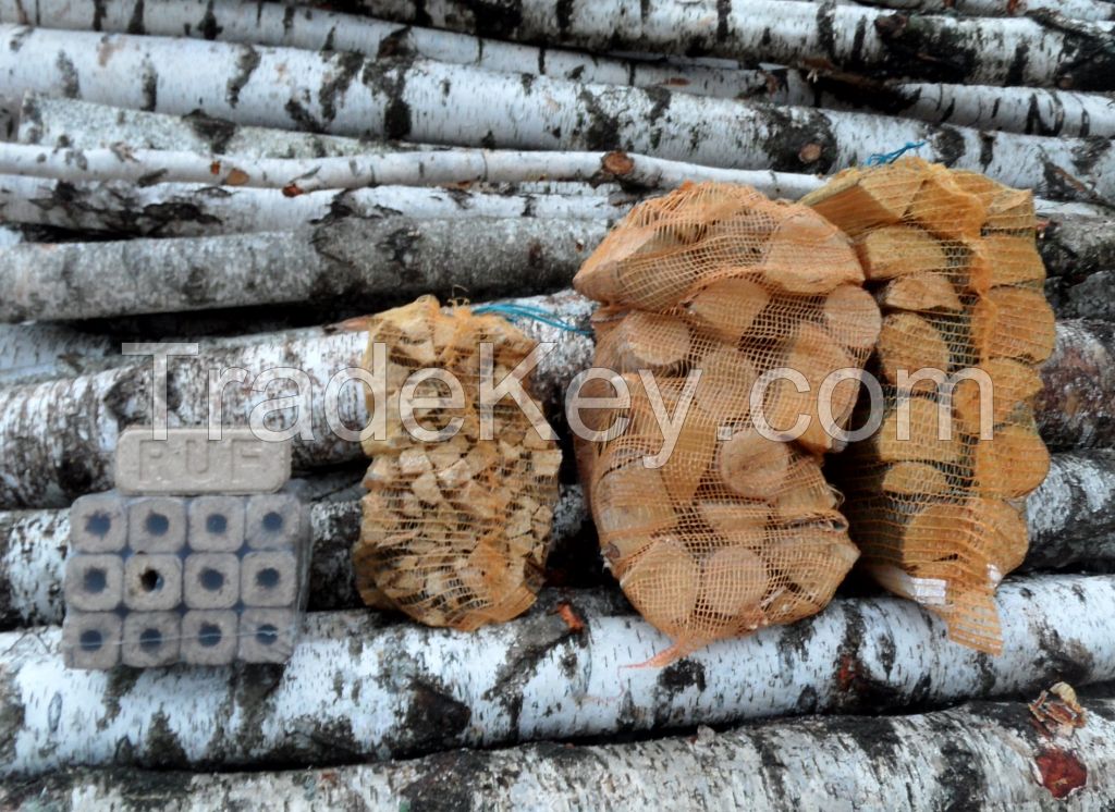 Firewood Birch, Oak, Ash, Hornbeam, Alder 1m3-2m3 in bags 22L-40L. Kindling