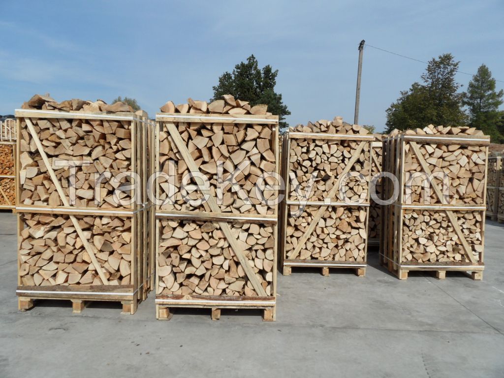 Firewood Birch, Oak, Ash, Hornbeam, Alder in wooden boxes 1m3 - 2m3 or Packed in bags