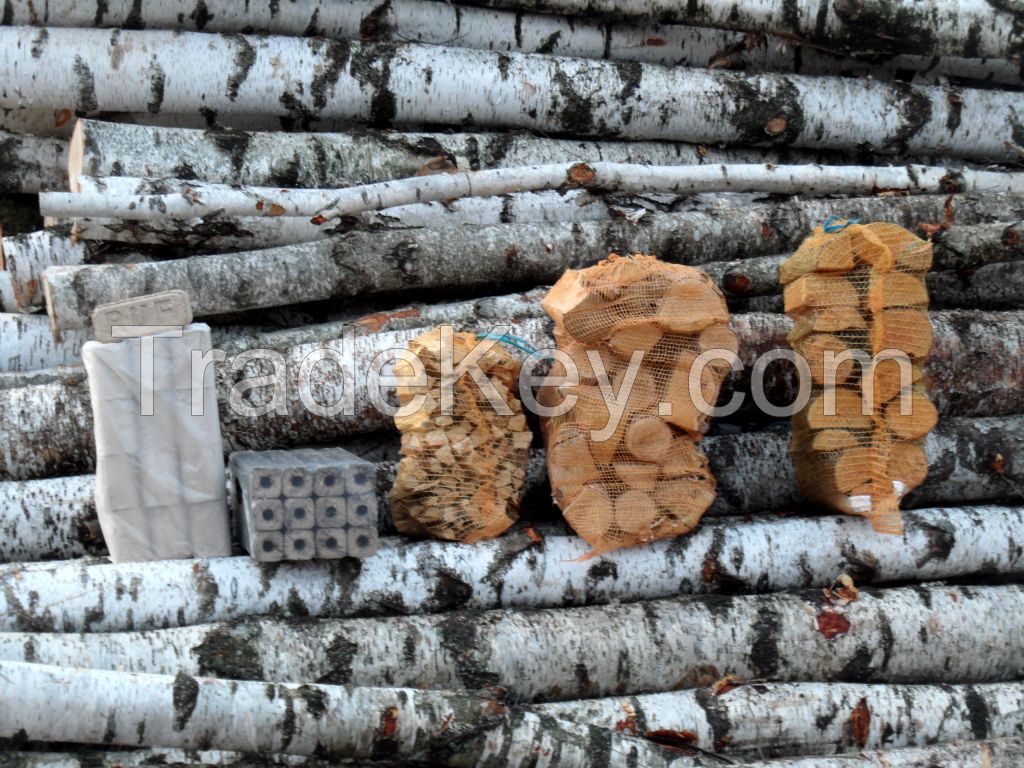 Firewood Birch, Oak, Ash, Hornbeam, Alder in wooden boxes 1m3 - 2m3 or Packed in bags
