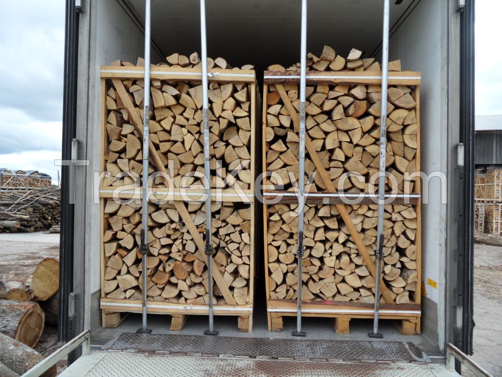 Firewood Birch, Oak, Ash, Hornbeam, Alder in wooden boxes 1m3 - 2m3 or Packed in bags