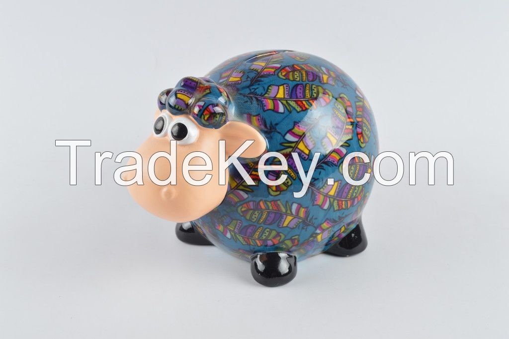 Funny sheep  home decorate money bank money box coin bank children Gift animal Shape