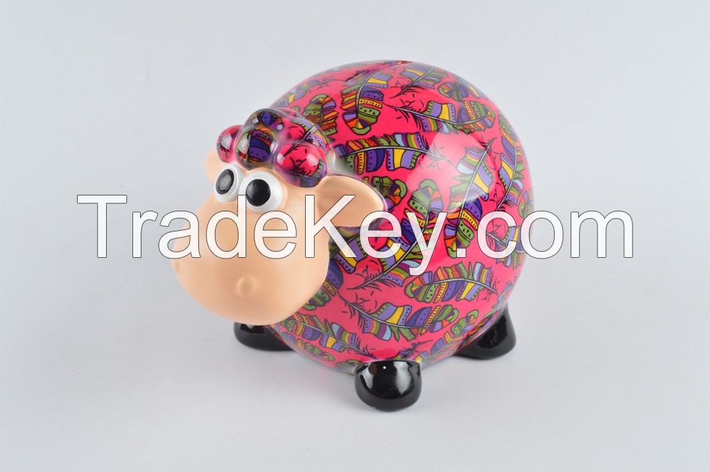 Funny sheep  home decorate money bank money box coin bank children Gift animal Shape