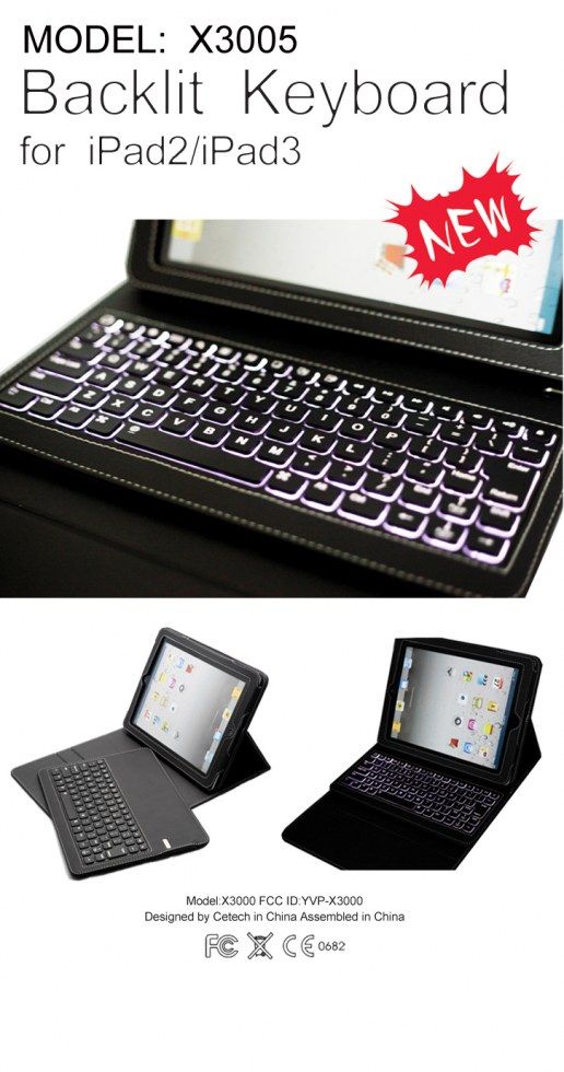 Backlit Keyboard For iPad 3 X3005
