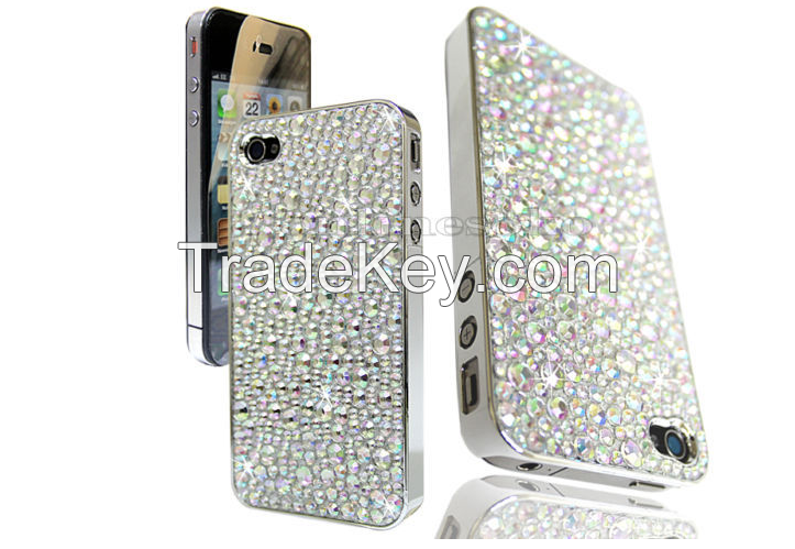  Hot selling Luxury Luminous Rhinestone Glitter Diamond-studded Case for iPhone 5C Crystal Case 