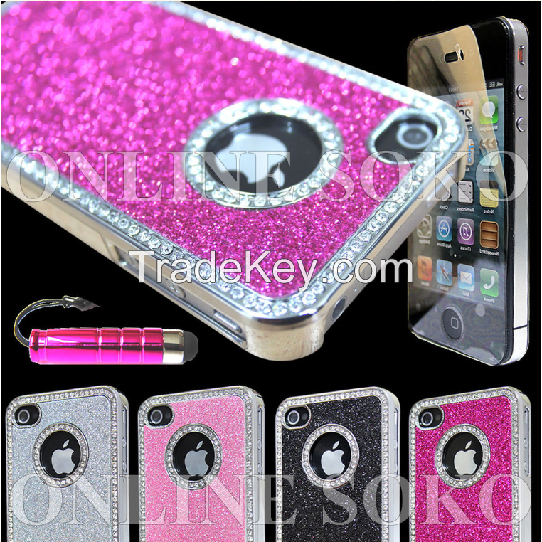  Hot selling Luxury Luminous Bling Powder Glitter Case for iPhone 5C Diamond Case 