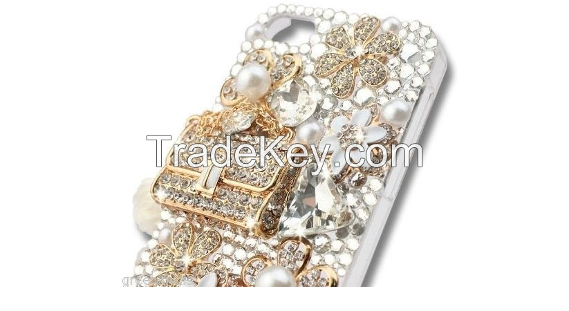  Hot selling Crystal Pearl Bling Bling Luxury Case for iPhone 5C Diamond Case 