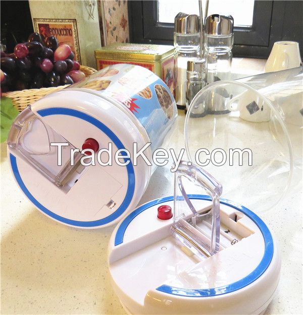 Food storage container, auto vacuum, 2014, new product, for baby food, cookie, honey, make of glass