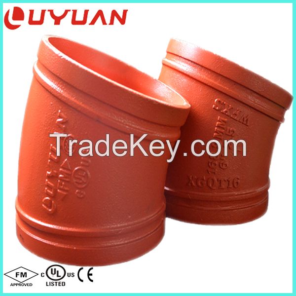 FM /UL Listed Casting Grooved Pipe Elbow for Construction