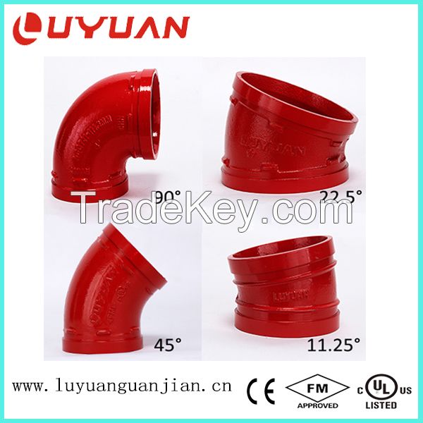 FM /UL Listed Casting Grooved Pipe Elbow for Construction