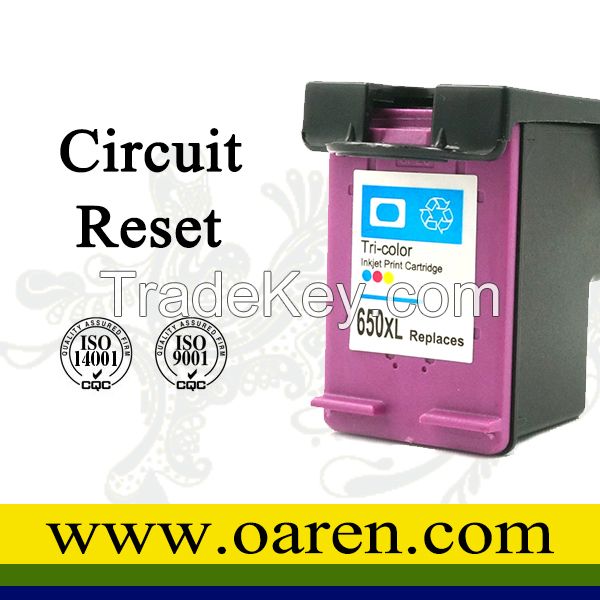 2014 new products chip reset ink visible compatible ink cartridge for hp650XL printer ink cartridge 